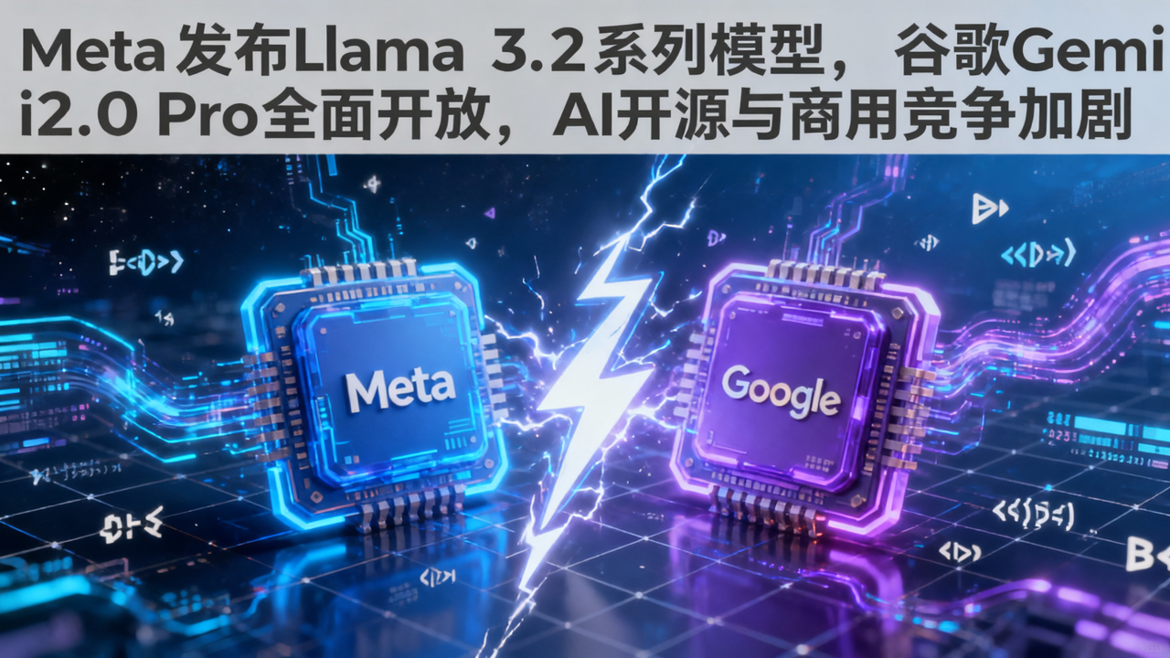 Meta发布Llama 3.2系列模型，谷歌Gemini 2.0 Pro全面开放，AI开源与商用竞争加剧