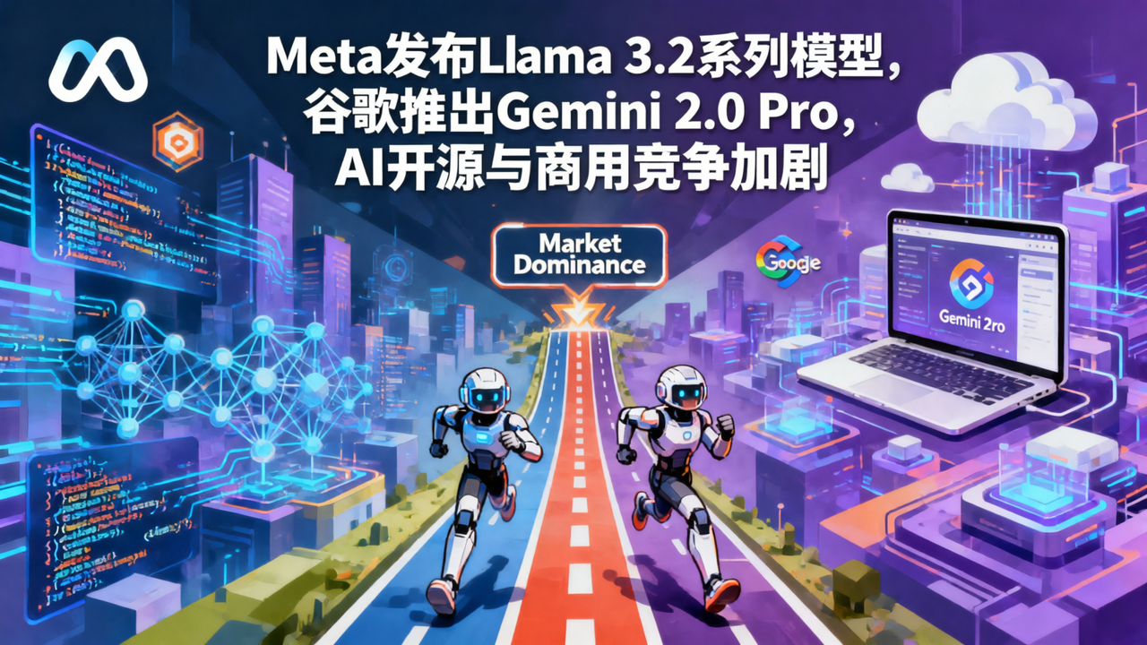 Meta发布Llama 3.2系列模型，谷歌推出Gemini 2.0 Pro，AI开源与商用竞争加剧