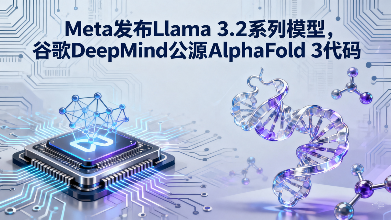 Meta发布Llama 3.2系列模型，谷歌DeepMind开源AlphaFold 3代码