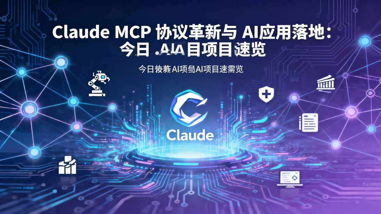 Claude MCP 协议革新与 AI 应用落地：今日 AI 项目速览