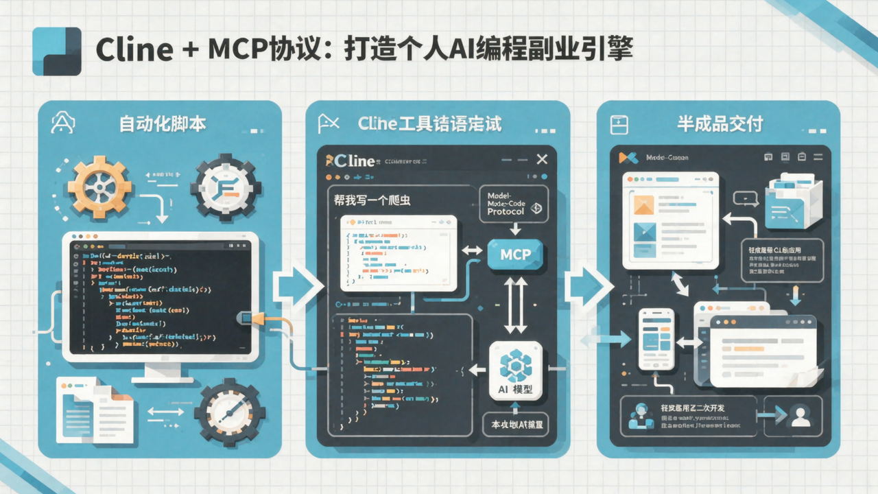 Cline + MCP协议：打造个人AI编程副业引擎，从自动化脚本到半成品交付