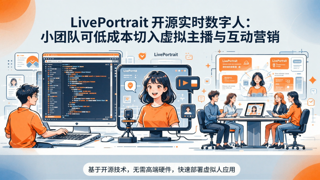 LivePortrait 开源实时数字人：小团队可低成本切入虚拟主播与互动营销