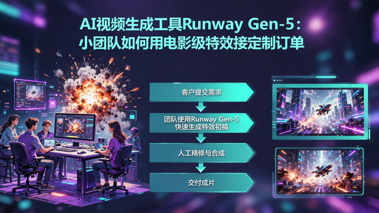 AI视频生成工具Runway Gen-5：小团队如何用电影级特效接定制订单