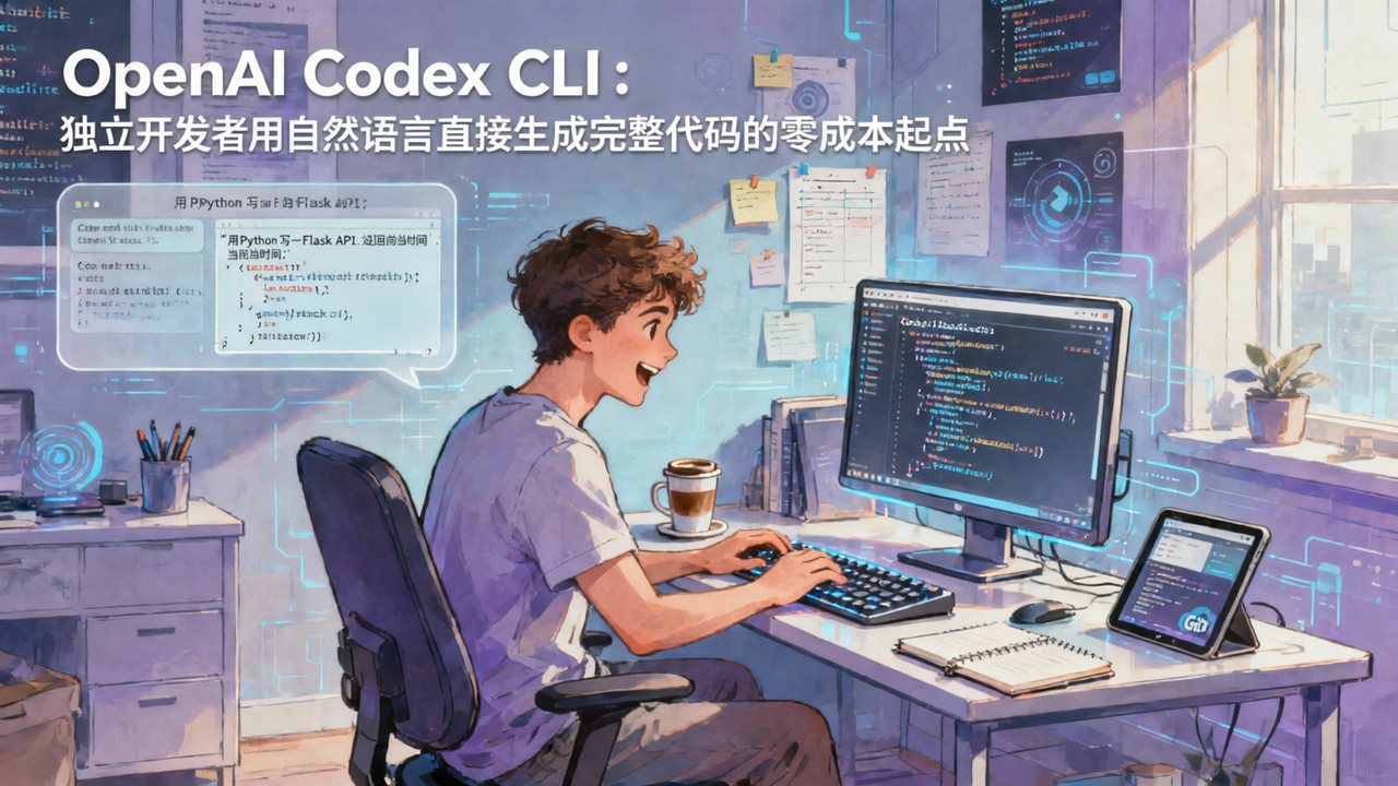 OpenAI Codex CLI：独立开发者用自然语言直接生成完整代码的零成本起点