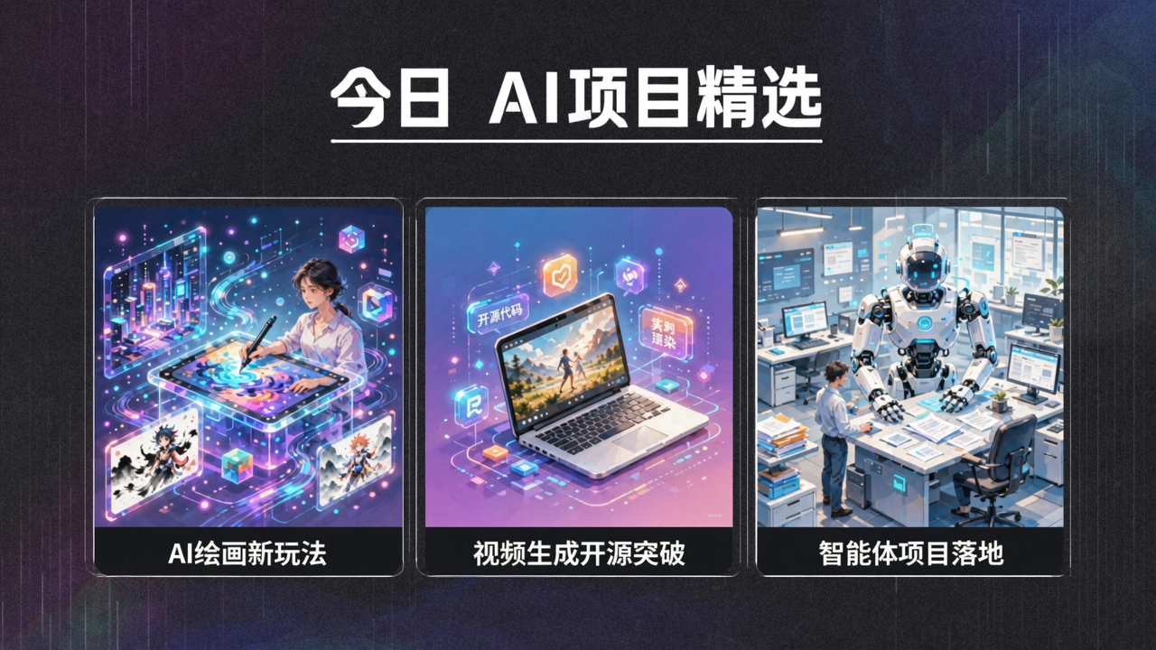 AI 绘画新玩法、视频生成开源突破与智能体项目落地：今日 AI 项目精选