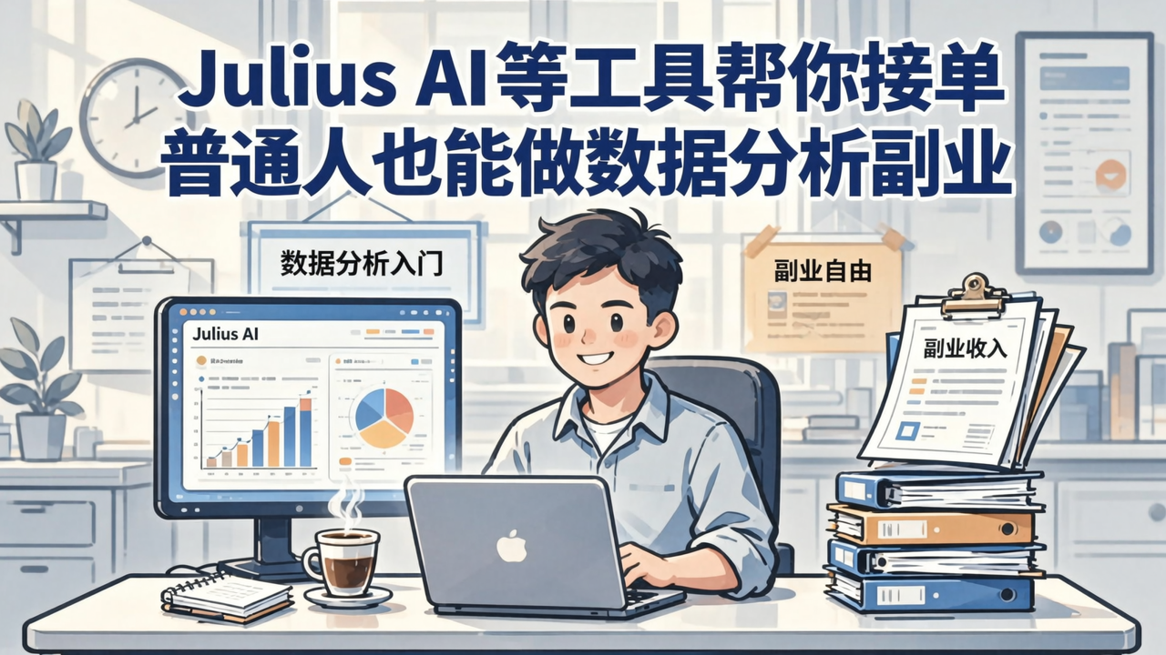 Julius AI 等工具帮你接单，普通人也能做数据分析副业