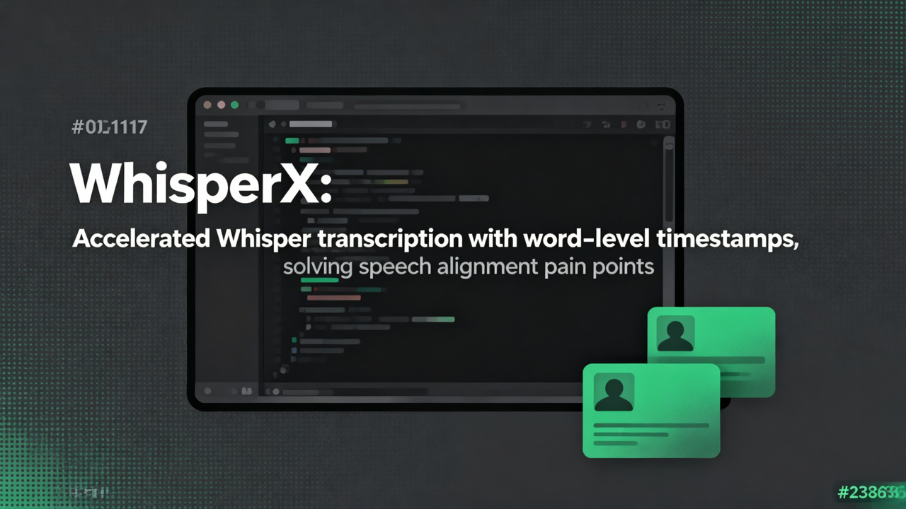 whisperX：加速Whisper转录并获取词级时间戳，解决语音对齐痛点