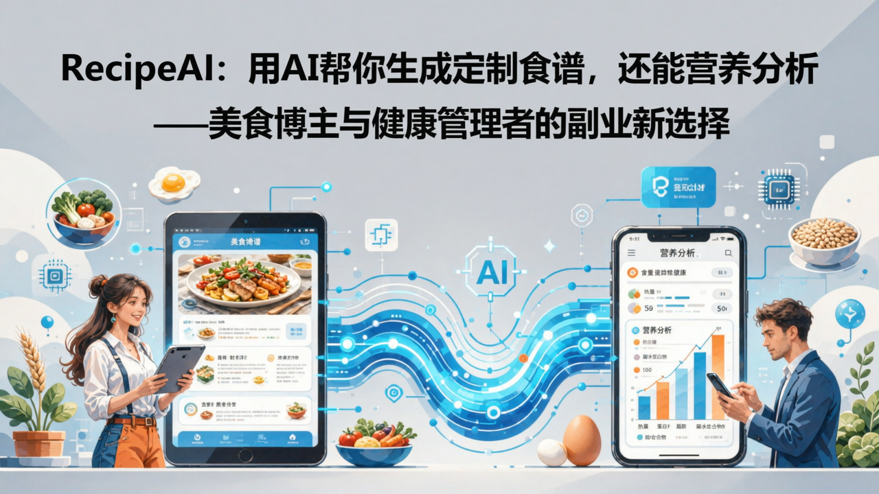 RecipeAI：用AI帮你生成定制食谱，还能营养分析——美食博主与健康管理者的副业新选择