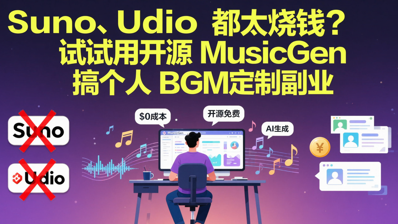 Suno、Udio 都太烧钱？试试用开源 MusicGen 搞个人 BGM 定制副业