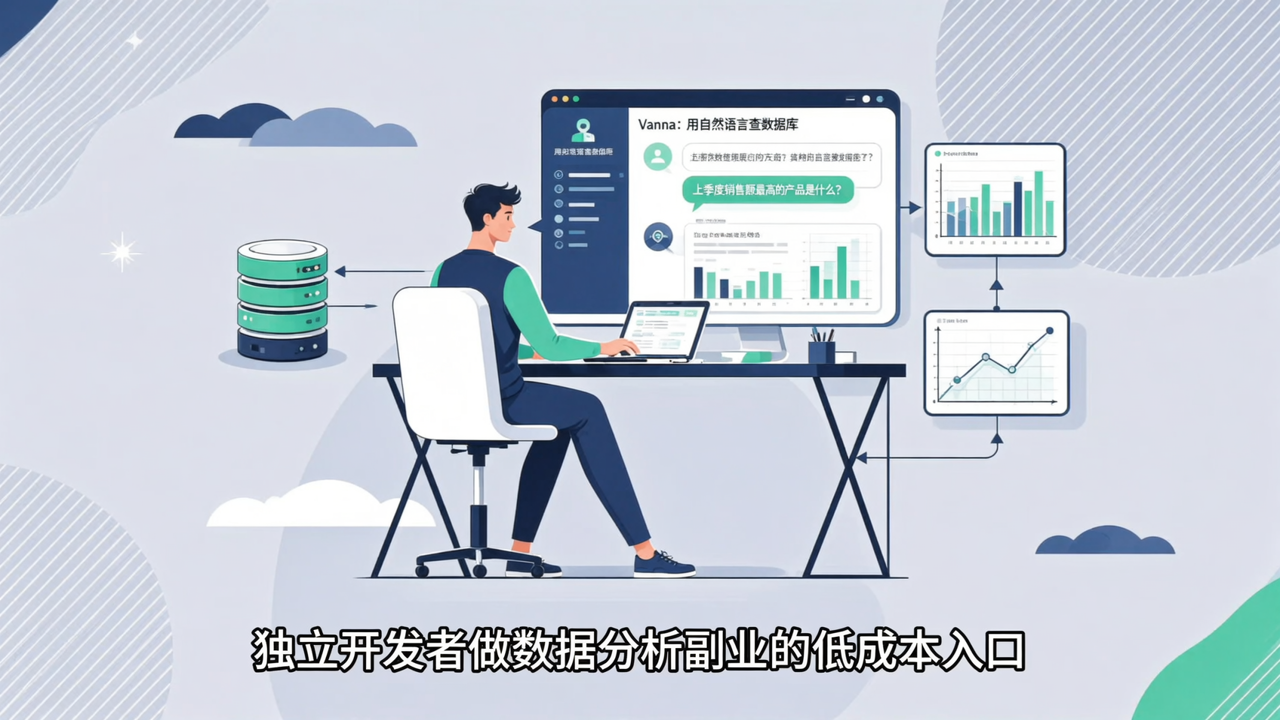 Vanna：用自然语言查数据库，独立开发者做数据分析副业的低成本入口
