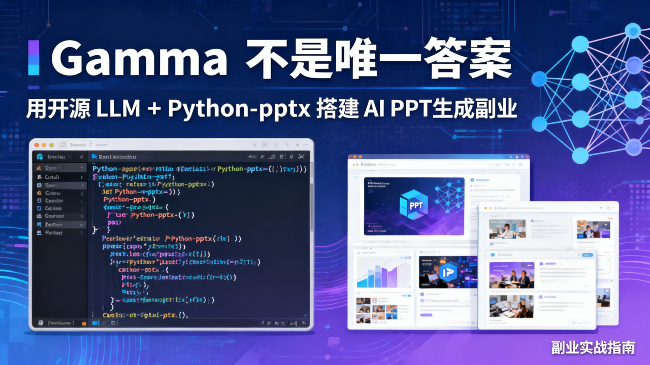 Gamma 不是唯一答案：用开源 LLM + Python-pptx 搭建 AI PPT 生成副业
