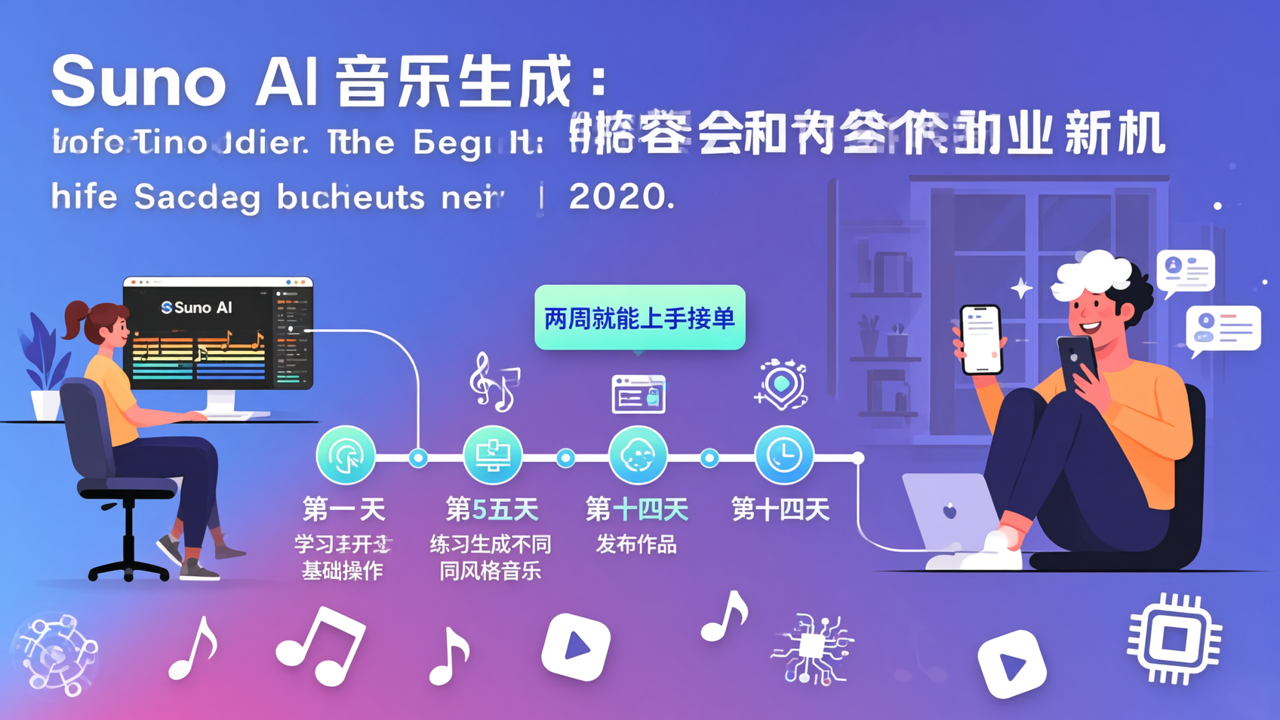 Suno AI 音乐生成：给内容创作者和个人副业者的新机会，两周就能上手接单