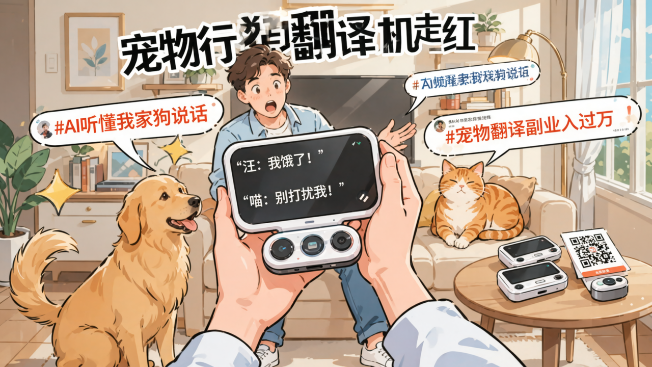 宠物行为翻译机走红，AI听懂猫叫狗吠的副业值得一试吗