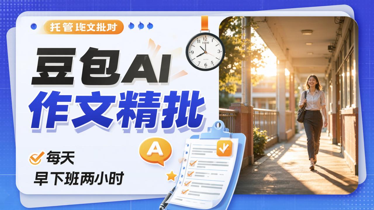 豆包AI作文精批，托管班老师每天早下班两小时