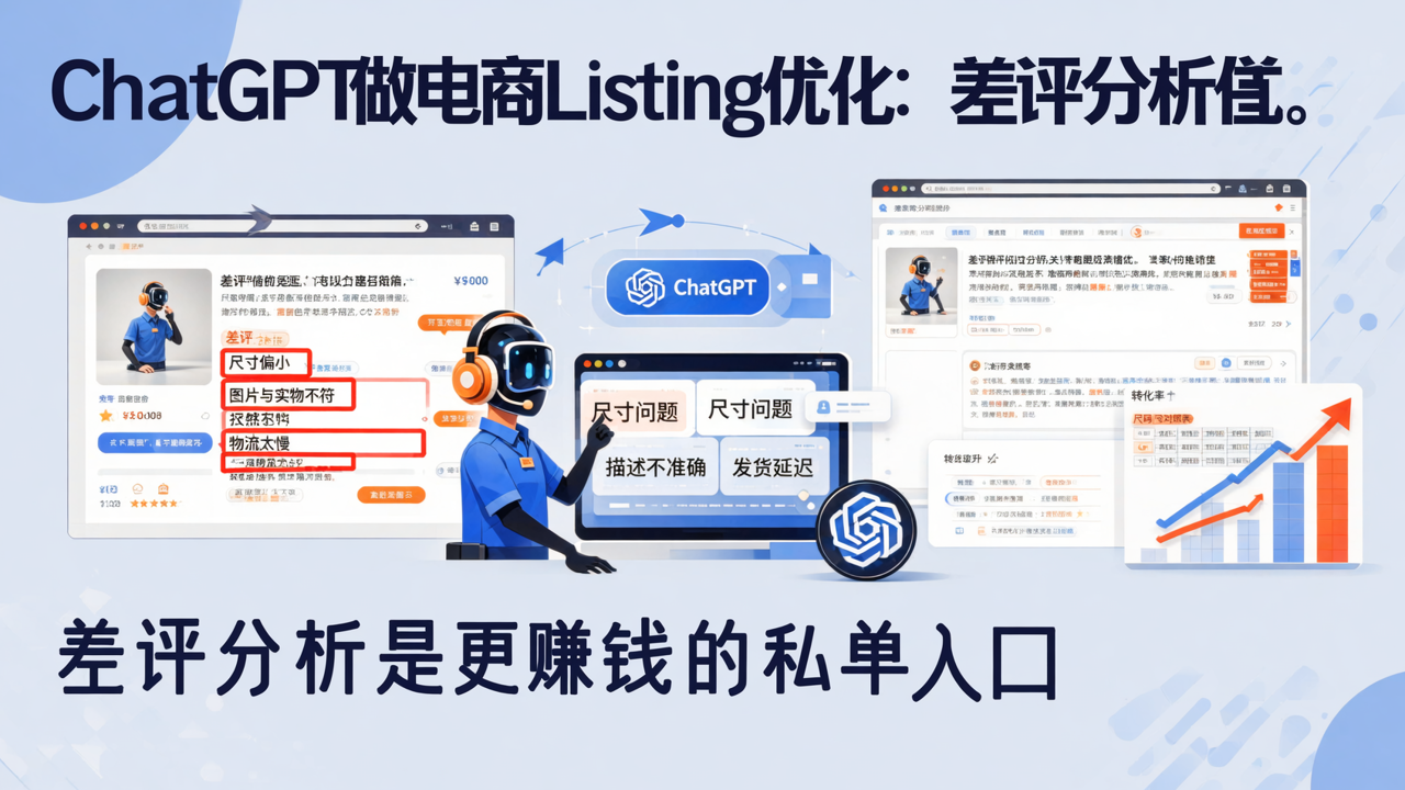 ChatGPT做电商Listing优化：差评分析是更赚钱的私单入口