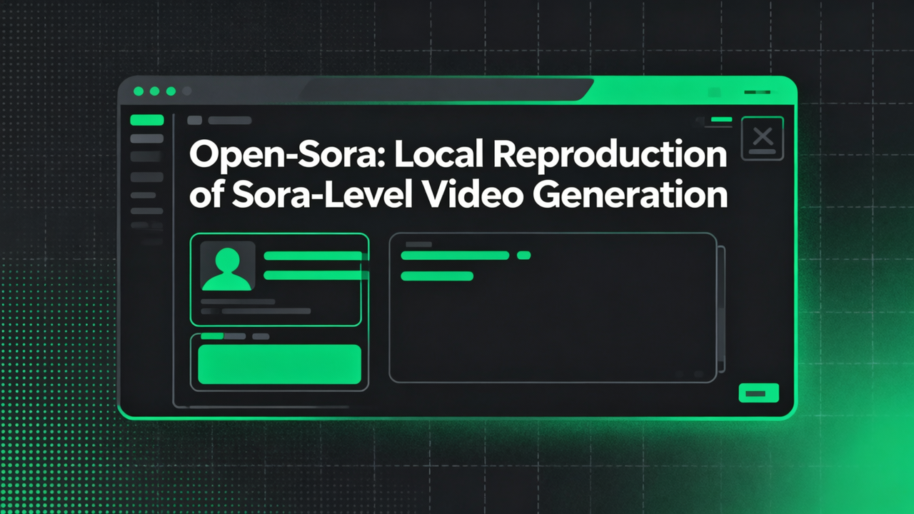 Open-Sora 开源视频生成：本地复现 Sora 级效果