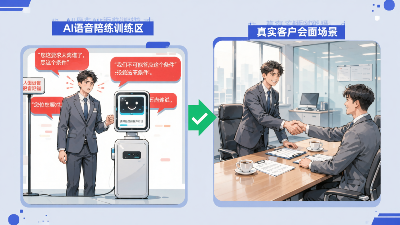 AI 语音陪练：让新人在 AI 面前把客户得罪完，再去见真客户