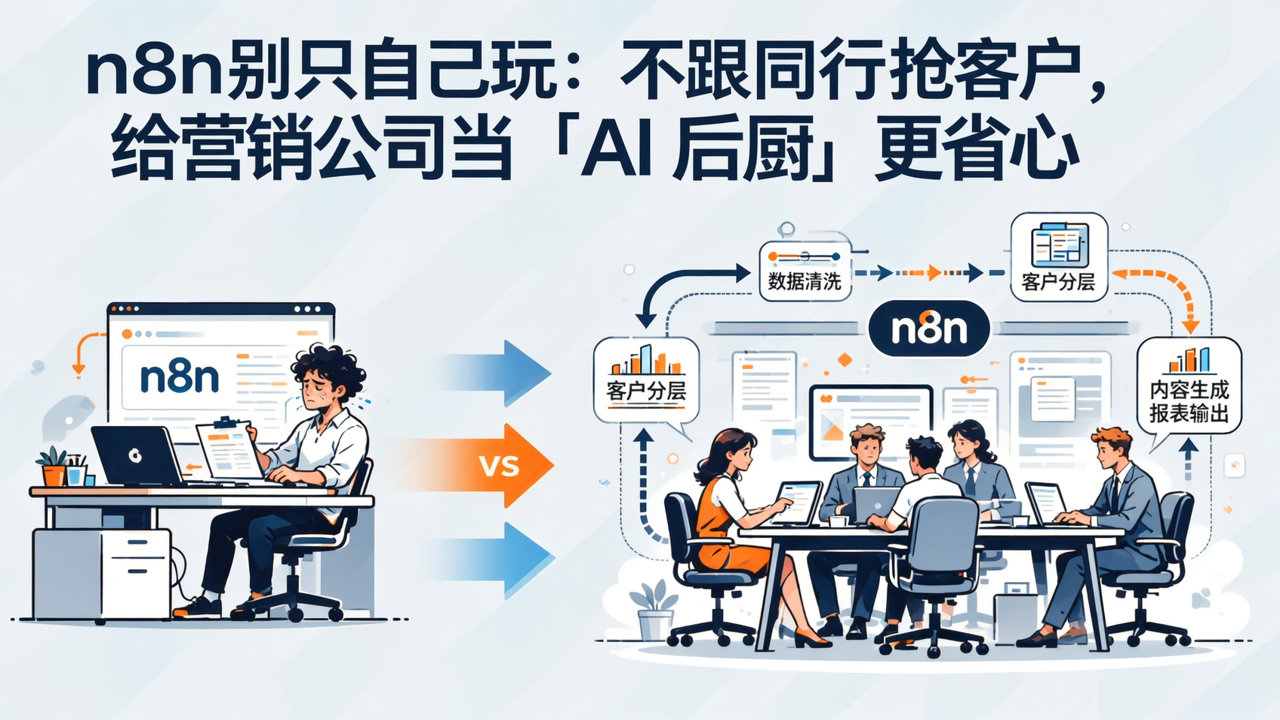 n8n 别只自己玩：不跟同行抢客户，给营销公司当「AI 后厨」更省心