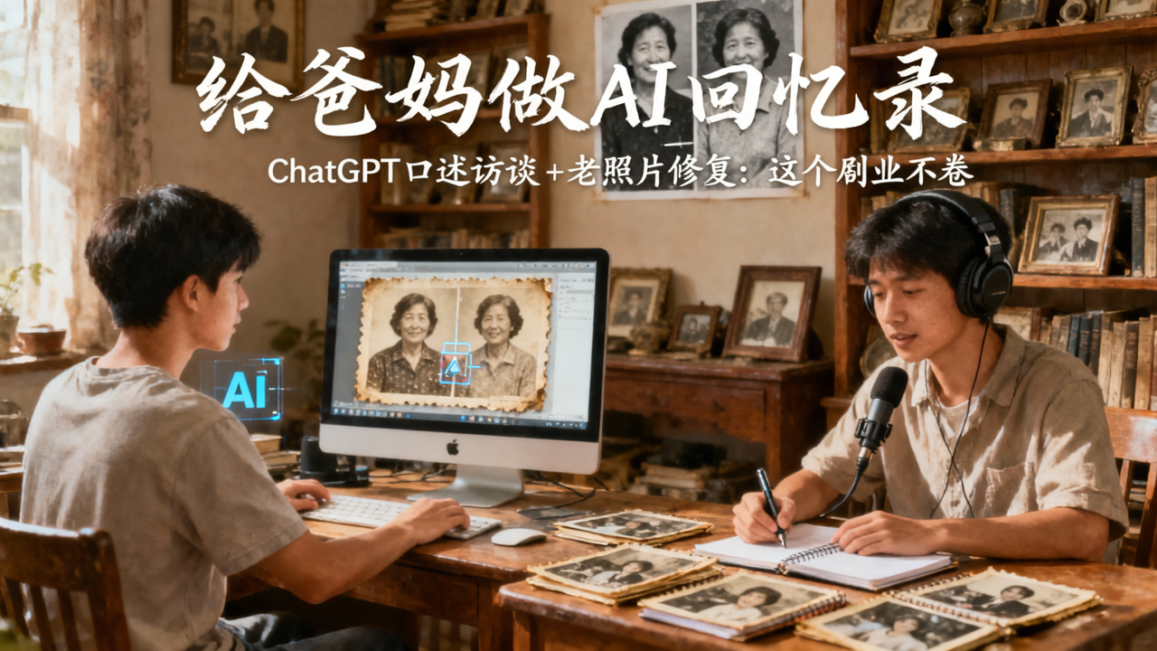 ChatGPT口述访谈加老照片修复：给爸妈做AI回忆录，这个副业不卷