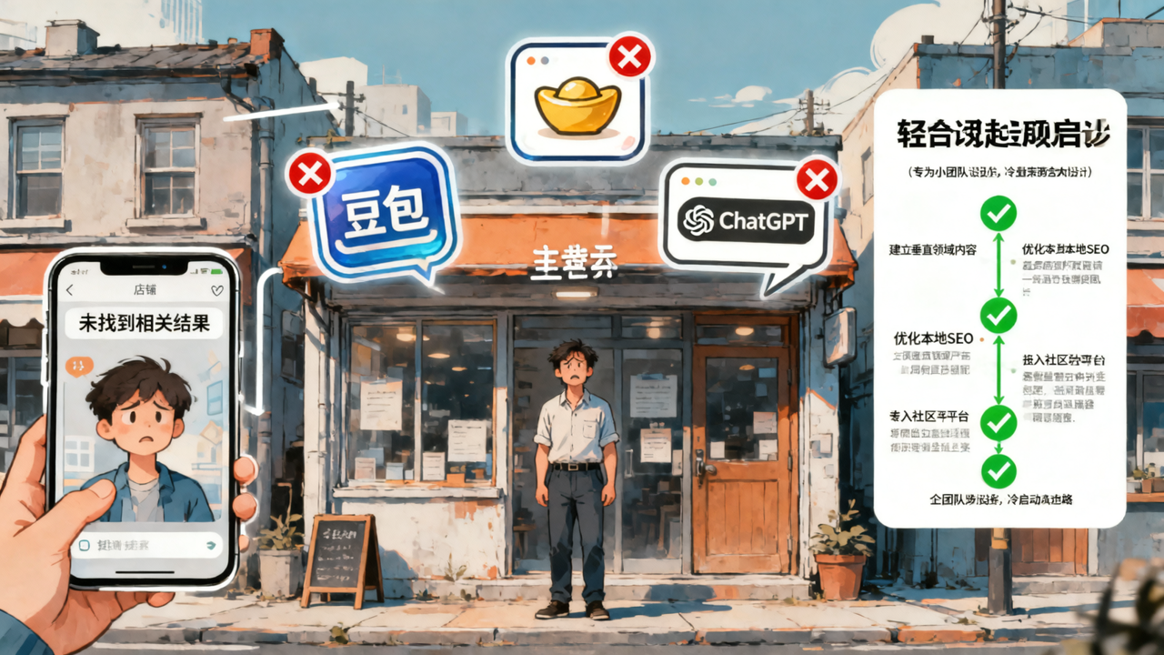 豆包、元宝、ChatGPT 里搜不到你的店，客户也就找不到你：一个适合小团队的冷启动方向