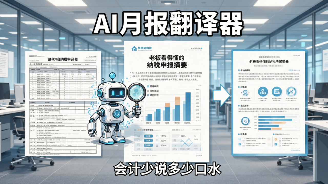 AI 月报翻译器：把纳税申报表翻成老板看得懂的一页纸，会计少说多少口水