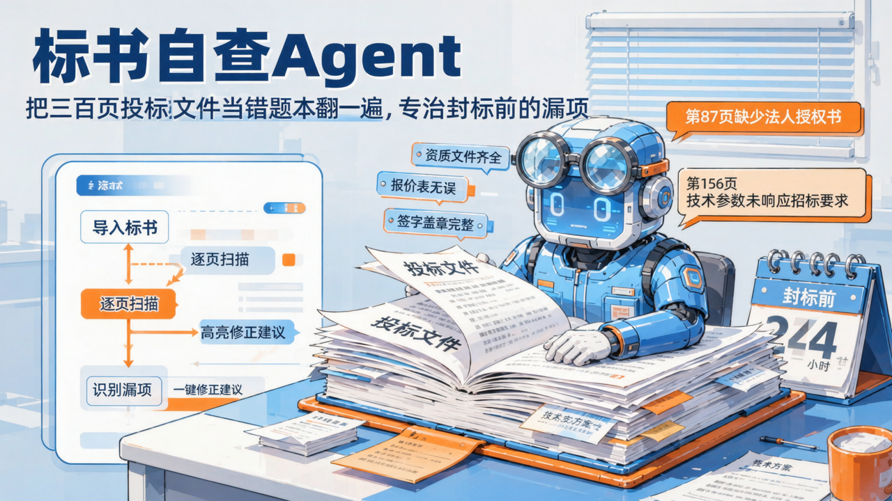 标书自查Agent：把三百页投标文件当错题本翻一遍，专治封标前的漏项